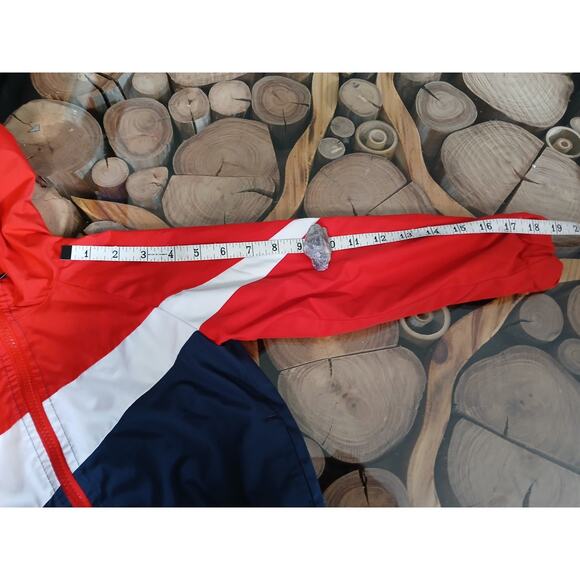 Nike Color Block Logo Windbreaker Hooded Large Check Toddler Boys Red White 4-5t - Picture 6 of 9